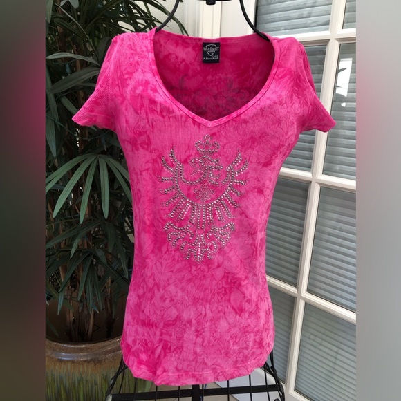 Sledge Tops - 🌸 Sequined Jeweled Tie-Dye Top.